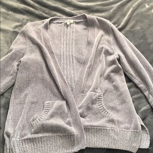 Gray velvet cardigan